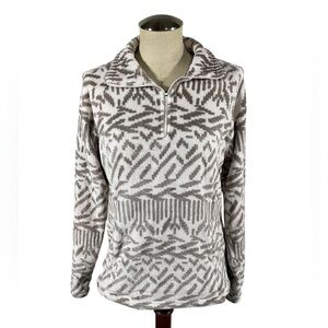 Eddie Bauer Fleece Pullover 1/4 Zip Soft Plush Sweater Southwest Sz Medium